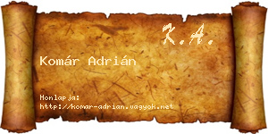 Komár Adrián névjegykártya